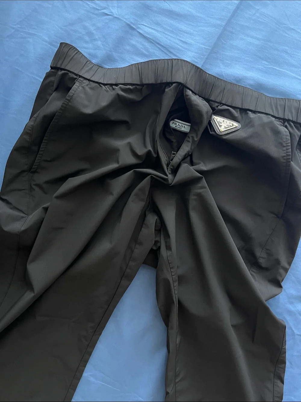 Prada Men's Black Nylon Drawstring Joggers
